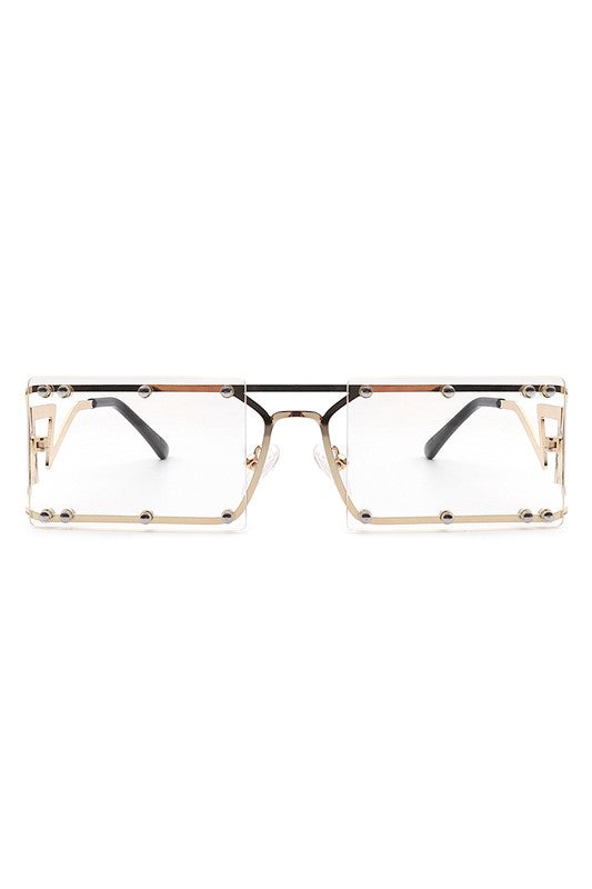 Retro Rectangle Flat Top Vintage Sunglasses