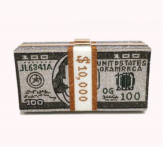 Money Bag Clutch Platinum