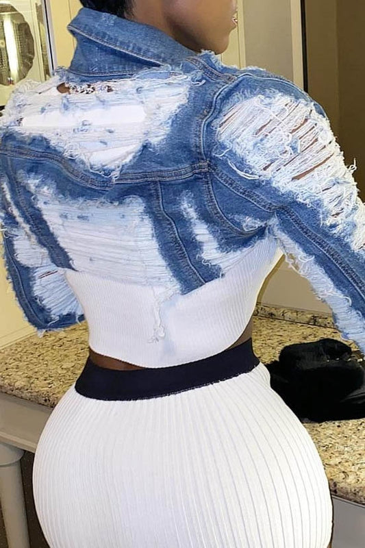 Shredded Denim Jacket