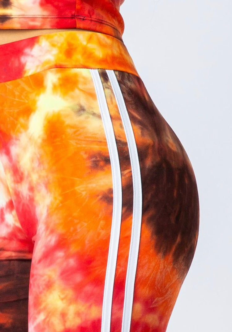 Girl on fire tie-dye 2 piece set