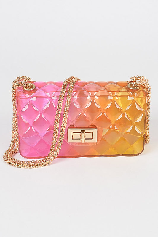 Multi Colored Jelly Bag Orange and Pink