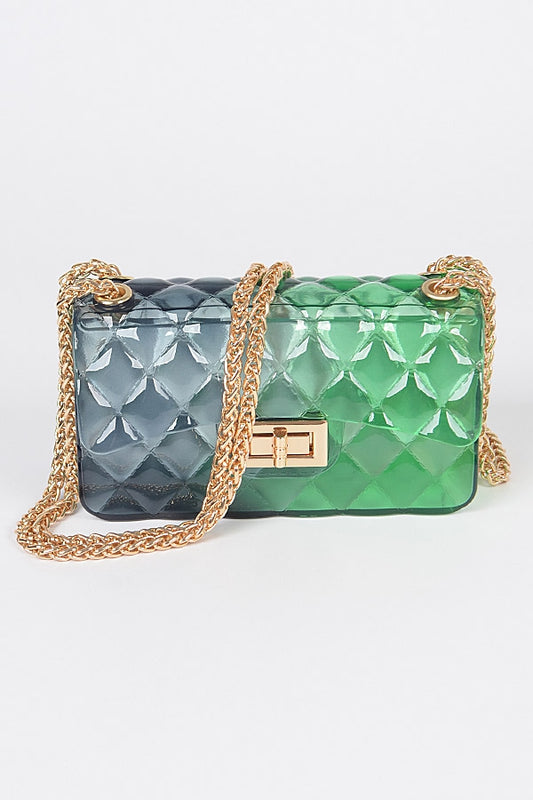 Multi color Jelly Bag  Black and Green