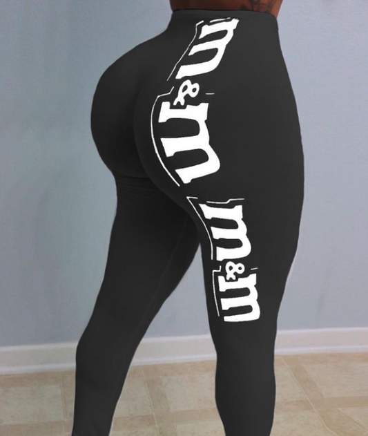TASTE LIKE CANDY BLACK M&M'S LEGGINGS