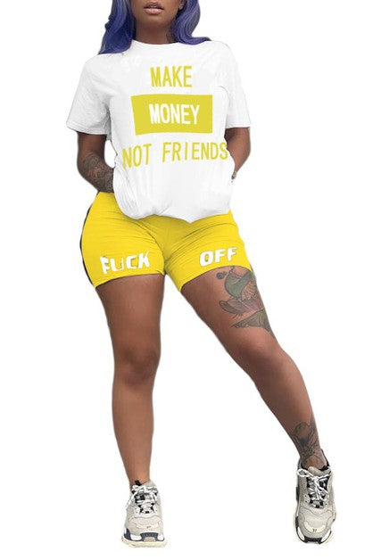 Make Money Not Friends 2 piece set